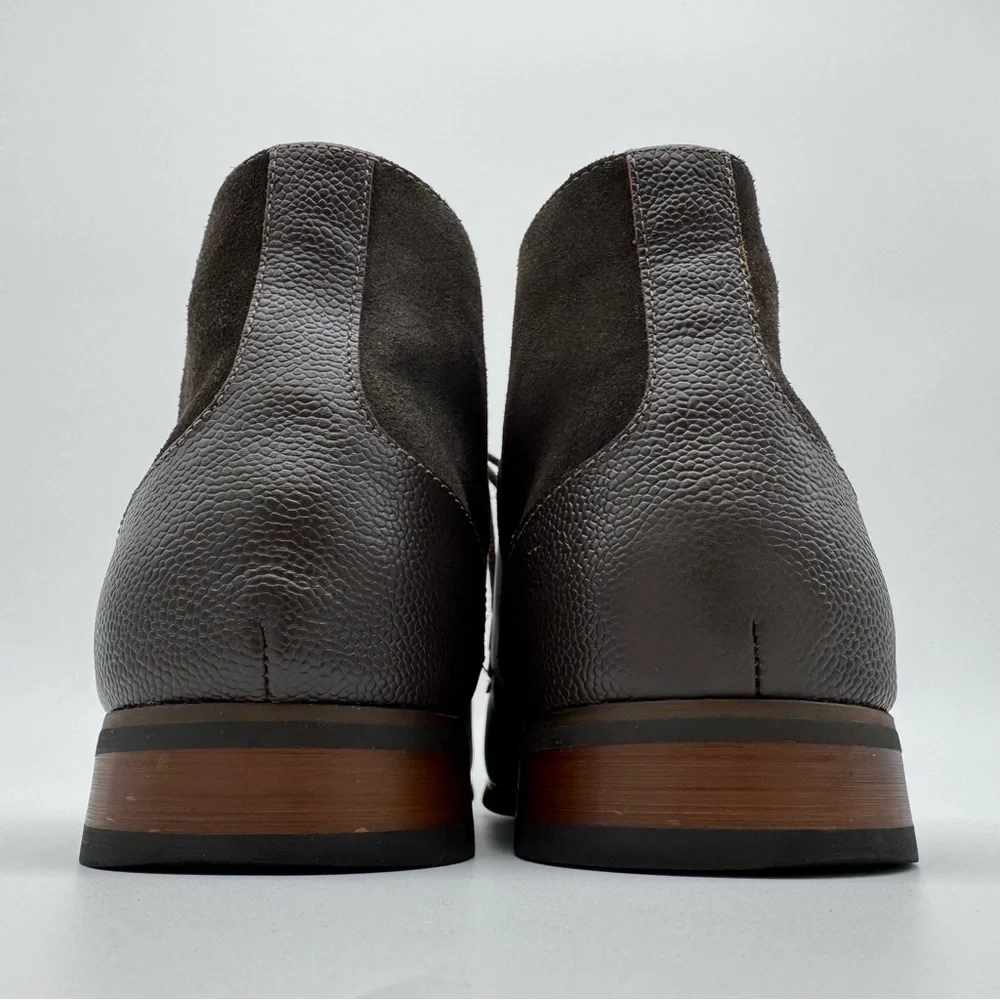 La Milano Cabey Brown Leather Lace Up Boot Size 13